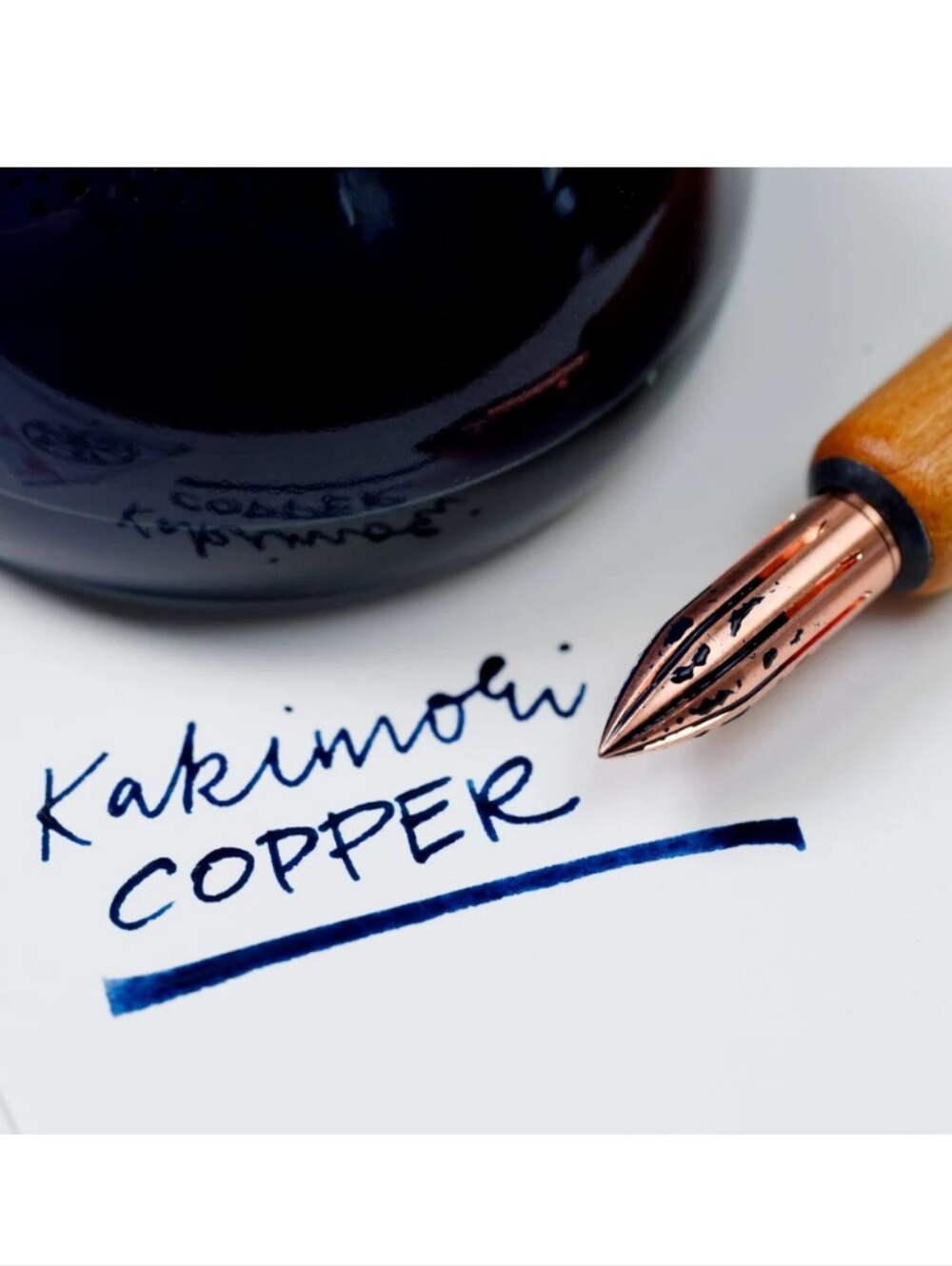 Kakimori Copper Nib & Blonde Sakura Wood Pen Set